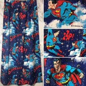 Rare VTG 70’s Superman DC Comics Curtain Set